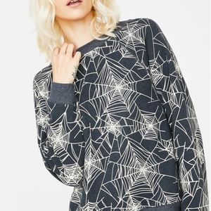 Wildfox Black Widow Spider Sweatshirt Size Small